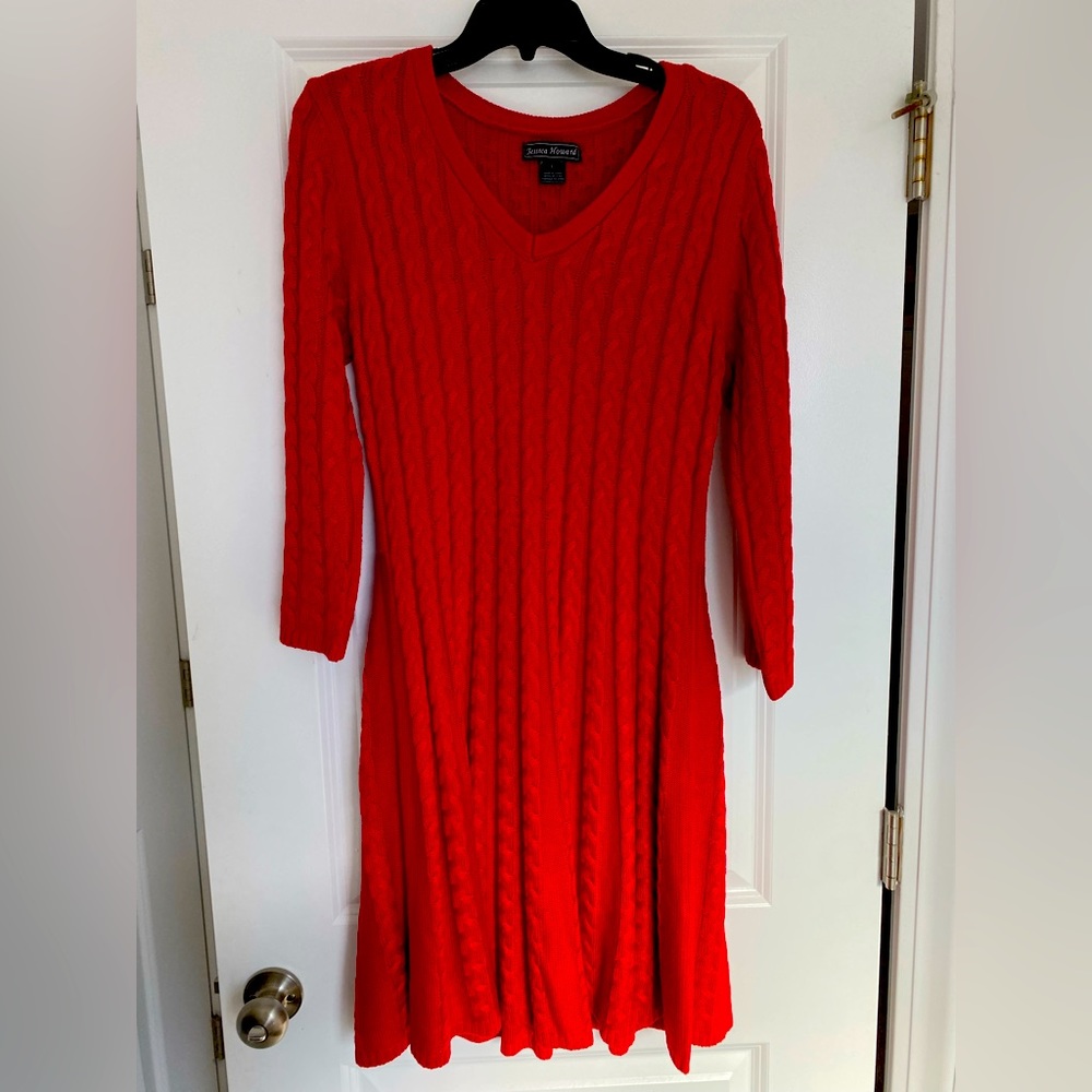 Jessica Howard Red Sweater Dress